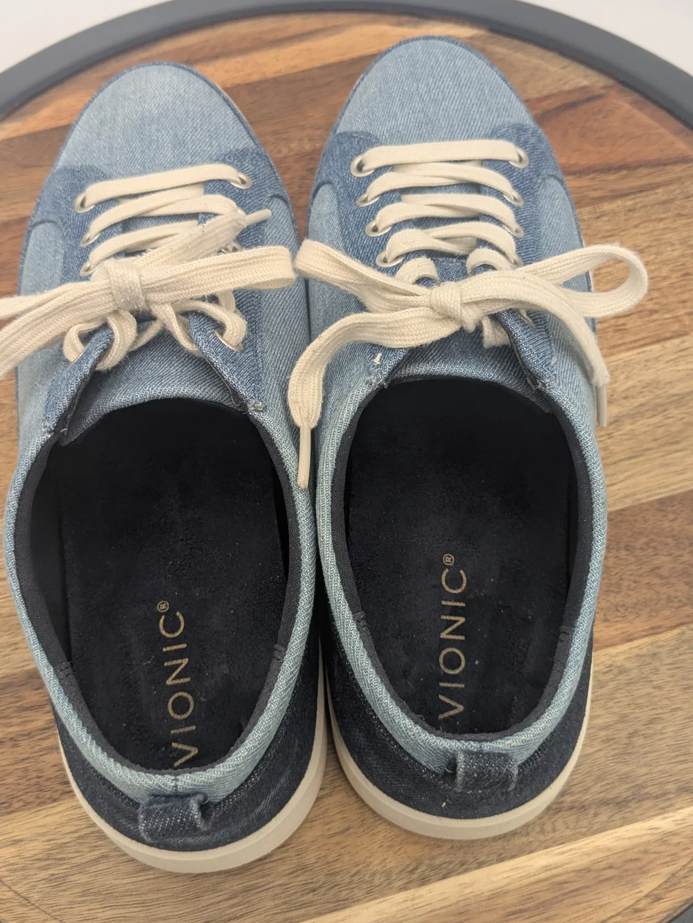 Vionic Women's Size 9.5 Denim Blue Lace Up Comfort Sneakers Orthotic Shoes